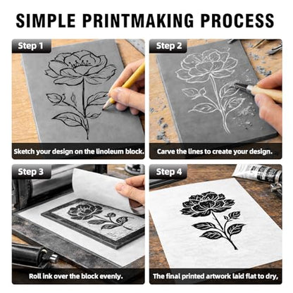 8 Pcs 9x12 Soft Linoleum Carving Block, Linocut Block for Printmaking, Gray | Engraving Art Project, Printmaking Artist Studio Supplies - color: Gray, size: 9'' x 12'' 8 Pack