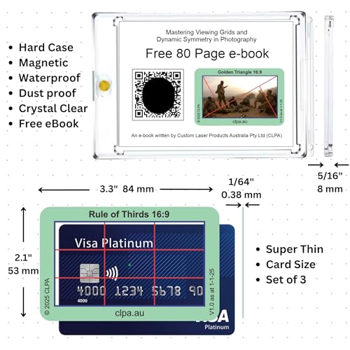 Rule of Thirds Directors Viewfinder Card | Australian Designed and Made; Artist Viewfinder for Drawing and Photography; 3:2, 4:3 and 16:9 - size: Rule of Thirds