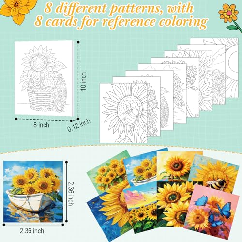 Cholemy 36 Pcs Paint and Sip Kit Gift for Adults 8''x10'',Sunflower | Pre Drawn Canvas, Painting DIY Afro Acrylic Painting Kit, Wood Easel Brushes, Date Night Bulk, Summer Halloween Party - style: Sunflower