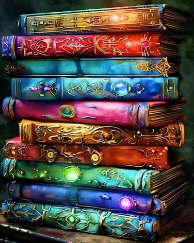 koemhxb Paint by Numbers Kit for Adults Beginners, Book of Mystical Paint by Numbers on Canvas, Acrylic Painting Crafts for Home Decor (16x20inch) - color: Book of Mystical