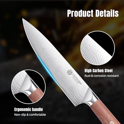 YOTSUBA 8 Inch Japanese Chef Knife with Full Tang Rosewood Handle - style: 8 inch chef knife
