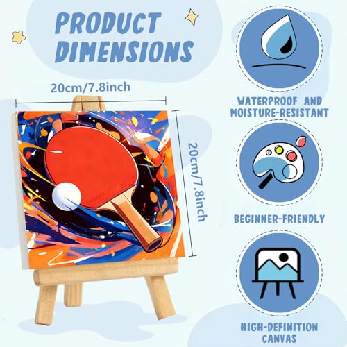XTCIXAL Paint by Numbers Kit for Kids with Frame, Table, 8X8 inch - color: 07-Table
