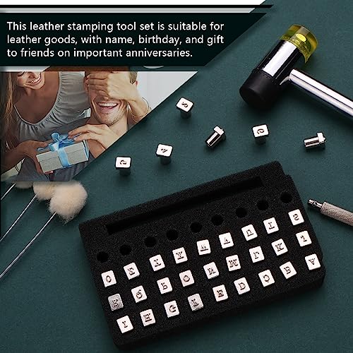 44 Pcs Leather Stamping Kit, 36 Pcs Leather Stamps 3mm with Letters Numbers - color: 3mm 36stamps