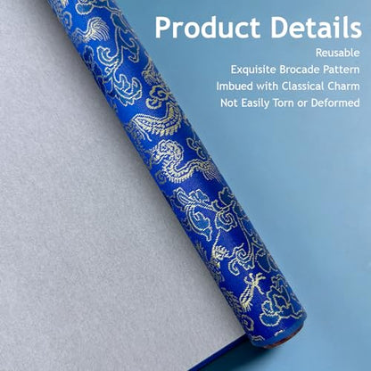 Reusable Calligraphy Cloth, No Ink Magic Water Painting Paper for Chinese Calligraphy Practice, Professional Water Drawing Mat Writing Cloth Scroll for Beginners -Blue - color: Blue