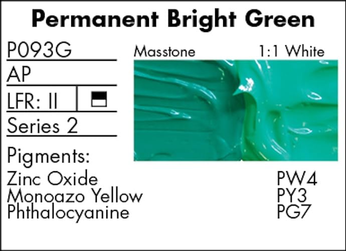 Grumbacher Pre-Tested Oil Paint, 37ml/1.25 Ounce, Permanent Bright Green (P093G) - color: Permanent Bright Green