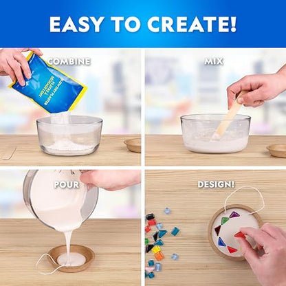 National Geographic Mosaic Arts and Crafts Kit for Kids - Mosaic Kit for Creating 3 Glass Tile Mosaic Art Projects, Includes Glass Tiles, Templates, Plaster & More, Art Supplies, Mosaic Kits for Kids | 3 Glass Tile Mosaic Projects, Templates, Plaster and