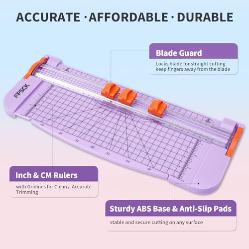 A4 Paper Cutter Slider 12 Inch Paper Trimmer Photo Cutter, Purple - color: Purple