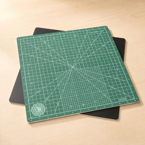 Calibre Art Rotating Self Healing Cutting Mat 14x14 (13" Grid), Quilting | Perfect for Quilting & Art Projects. Smooth, Non-detachable Rotation, Warp-Proof & Odorless, EN 71-3 Certified.