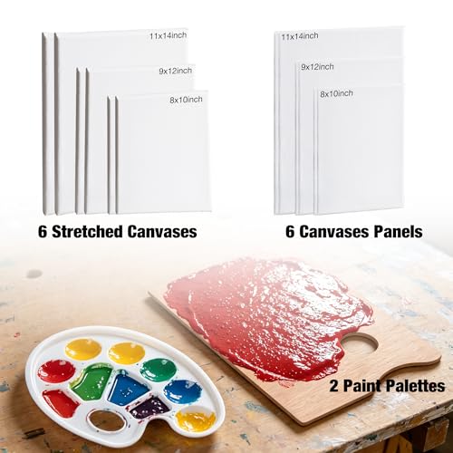 96PCS Acrylic Paint Kits for Adults, 24 Colors Textured& Acrylic Paints | 3D DIY Textured Paints, Acrylic Paints, Tabletop& Adjustable Aluminum Easel, Brushes, Canvas, Complete Art Supplies Set - style: 96pcs
