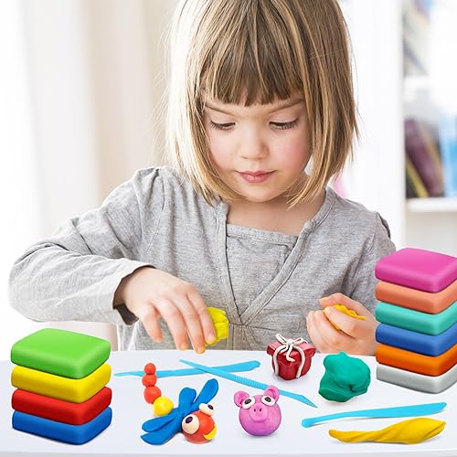 Air Dry Clay, 108 Colors Modeling Magic Clay for Kids | Includes Tools, Soft & Ultra Light, Ages 3-8+ Years, Boys & Girls - color: 108 Colors