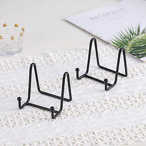 Artliving Plate Stands for Display - Iron Easel Stand Plate Holder Display Stand Picture Frame Stand for Pictures | Photo|Decorative Plate |Dish | Tabletop Art - 3 inch-Black - size: 3“（2 pack）