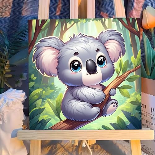 Reivworl Koala Paint by Numbers Kit for Kids with Frame 8×8 inch | Koala Paint by Number for Kids Age 6-8-12, Acrylic Paint by Numbers for Gifts and Decor - color: Style-4, size: 8×8inch