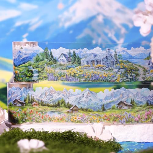 PET Tape Stickers for Journaling Supplies, Garden Stickers for Scrapbook - color: Town