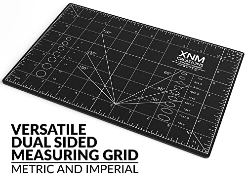 XNM Premium Self Healing Cutting Mat - 8 Inches by 11 inches - A4, 3 Layer Quality PVC Construction - Dual Sided, Imperial and Metric Grid Lines - Perfect for Cutting, Sewing, and Crafts - size: 11"L x 8"W