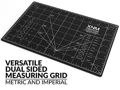 XNM Premium Self Healing Cutting Mat - 8 Inches by 11 inches - A4, 3 Layer Quality PVC Construction - Dual Sided, Imperial and Metric Grid Lines - Perfect for Cutting, Sewing, and Crafts - size: 11"L x 8"W
