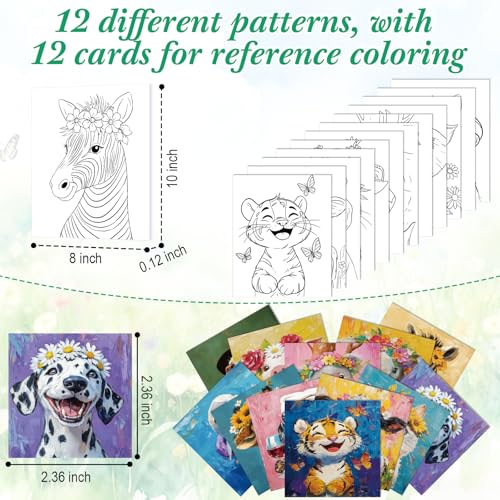 Sherr 12 Pcs Pre Drawn Canvas for Adults,Flower Animals,8 x 10 Inch | Pre Printed Canvas, Sip and Paint Party Canvas Painting Kit, for Holiday Painting Crafts Favor - size: 8 x 10 Inch, style: Flower Animals