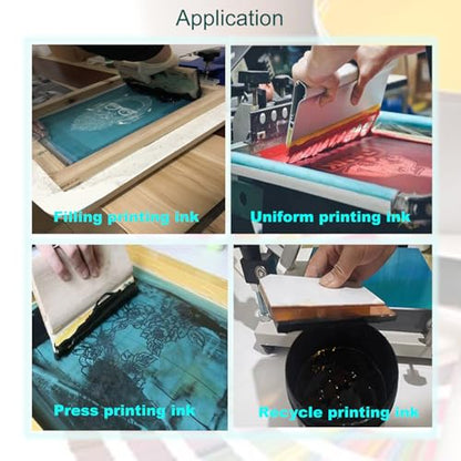 INTBUYING Screen Printing Squeegee Ink Squeegee Wooden Oil Scraper 75 Durometer 6.3inches Long 4 inches Wide with Rubber Blade and Wooden Handle - size: 6.3 inches long