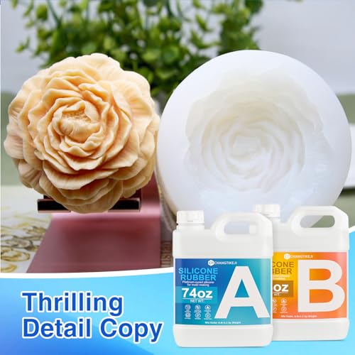 CHANGTIKEJI Silicone Mold Making Kit, 148oz 10A Elastic Liquid Silica Gel for Casting Resin molds and Candle & Soap Mold,Fast Cure Translucent Platinum Silicone Rubber - size: 148 OZ