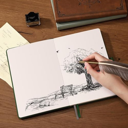 AHGXG Blank Journal Notebook, 192 Pages, A5 Medium Size (5.7'' x 8.3'') - color: Brown, style: Unlined