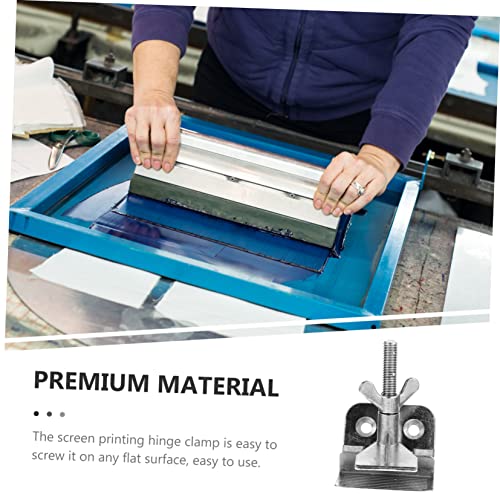 Angoily Silk Screen Printing Clamp Plate for DIY Screen Printing Hinge Clamp Lightweight Compact Edges Sturdy Professional Tool - color: Silver