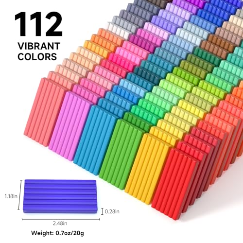 Shuttle Art 112 Colors Polymer Clay Kit, Oven Bake Clay for Kids, 20 Sculpting Tools, 16 Accessories, Non-Toxic, Non-Sticky DIY Crafts for Kids Adults - color: 112 Colors