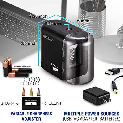 NIL - TECH 53-Piece Coloring and Drawing Art Set PLUS Electric Pencil Sharpener - With Sketch Pad and Drawing Tutorials Digital Library