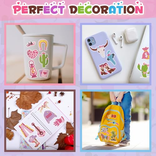 Labeol Diamond Art Kits for Kids Boys and Girls Ages 6-8-10-12 Easy to DIY Creative Diamond Art Sticker Craft by Numbers Kits for Kids and Adult Beginners (Excavator) - style: Cowboy