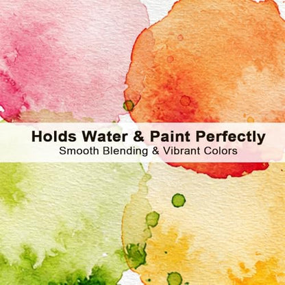 100 Sheets Watercolor Paper 8.5x11 Inches, 300 GSM Cold Press, Thick Watercolor & Mixed Media Paper Bulk – Paint Paper for Watercolor, Acrylic, Gouache, Ink, Sketching & Crafts
