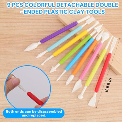 Acantha 27PCS Double-Ended Clay Tools Set, Colorful Sculpting Tools for Pottery, Polymer & Air Dry Clay, Ceramic Modeling Kit for Adults Kids Beginners