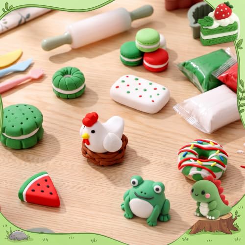 VioraWhite 100 Pcs Air Dry Clay Bulk Modeling Clay for Kids Lightweight Foam Modeling Clays DIY Molding Clays for Kids Adults Crafts Gifts School Project Supplies (Red,Green，White) - color: Red,Green，white