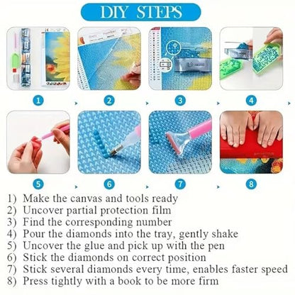 YIYITUPO Diamond Painting Kit, Full Moon Landscape, 12x16 Inches, Round Resin Rhinestones, Full Drill Coverage, Adults (YYZ-017) - color: YYZ-017