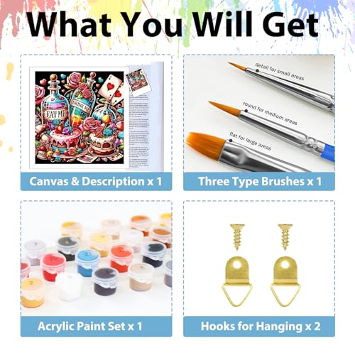 Paint by Numbers Kit for Adults, Adult Paint by Number Kits 16x16 Inch - color: Bottle