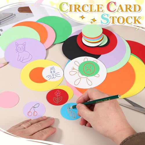 PATIKIL 60 Sheet Circle Card Stock, 3 Inch Round Cutouts Paper Thick Cardstock Coaster for DIY Craft Projects Printing Supplies Bulletin Board Decor, White/Yellow/Red | Cutouts Paper Coaster for Office Supplies DIY Craft Projects Classroom Printing Bullet