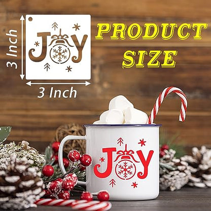 80 Pcs 3 x 3 Inch Christmas Stencils for Painting on Wood, Reusable Merry Christmas Ornament Snowflakes Holiday Stencils DIY Craft Template Set for Wall Rock Home Decor - style: Christmas