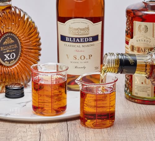 Ackers High Borosilicate Glass Measuring Cup Set with Pour Spout,60ml(2OZ),120ml(4OZ), 250ml(8OZ) Glass Measuring Beaker for Kitchen or Restaurant, Easy to Read - size: 60ml/120ml/250ml Measuring Cup Set