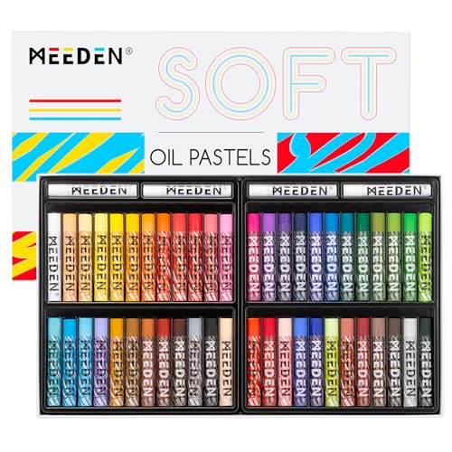 MEEDEN Soft Oil Pastels Set 48 Colors with Extra 4 White and 9.09" Artist Oil Painting Knife