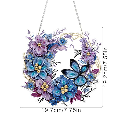 RYMILIE Hanging Diamond Art Kits for Adults Flowers 8x8inch - color: DP03339