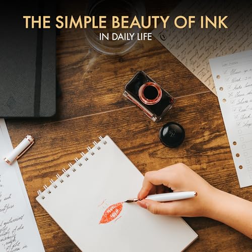 Wordsworth & Black Fountain Pen Ink Bottle, 50ml, Red, Smooth | For Calligraphy, Drawing Journaling, Vivid Saturated Colour, Quick-Drying, Water-Based, Non-Toxic, No Smudge, Vegan