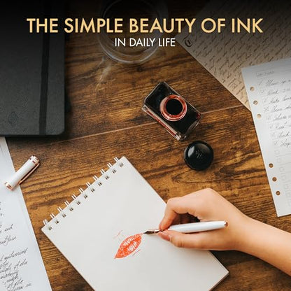 Wordsworth & Black Fountain Pen Ink Bottle, 50ml, Red, Smooth | For Calligraphy, Drawing Journaling, Vivid Saturated Colour, Quick-Drying, Water-Based, Non-Toxic, No Smudge, Vegan