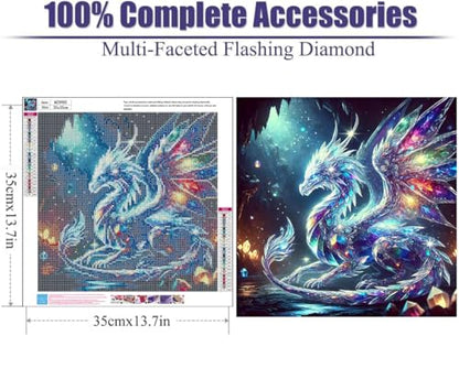 Lophomie Diamond Art Kits for Adults, 5D Diamond Painting Kits 14x14 in - color: Diamond Art Dragon, size: 13.8x13.8in (35x35cm)