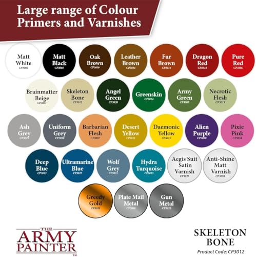 The Army Painter, Colour Primer Skeleton Bone, 400 ml acrylic spray | Spray Paint Basecoat for Miniature Model Undercoat Priming, Plastic Wargames, DnD & Warhammer - color: Skeleton Bone