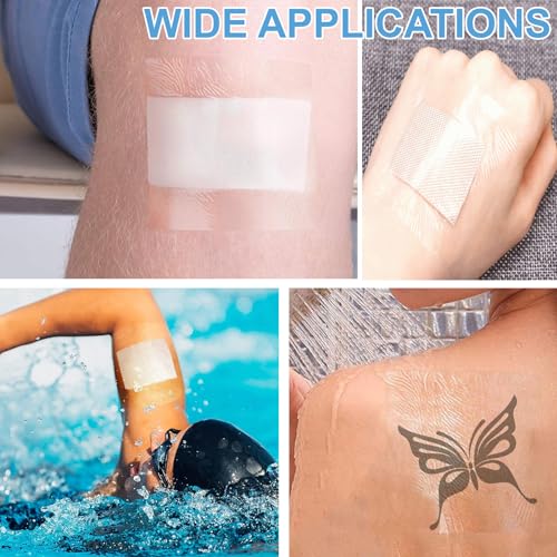 3 Rolls Transparent Waterproof Bandages Film Dressing Clear Adhesive Dressing Tape, Post Surgical Shower Shield for Tattoos Swimming 3 Sizes (2 Inch, 4 Inch, 6 Inch Wide) - size: 3 PCS (2 Inch, 4 Inch, 6 Inch Wide)