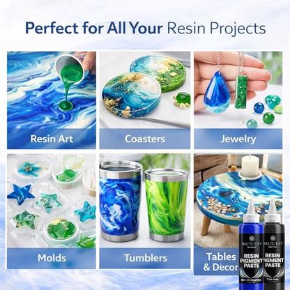 BALTIC DAY Apple Green Epoxy Resin Pigment Paste, Extra Large 191g (6.7oz) – Opaque Resin Colorant, Highly Concentrated Epoxy Dye, Mica Powder Alternative for Resin Art, Jewelry, Tumblers, Crafts & DIY Projects - color: Apple Green