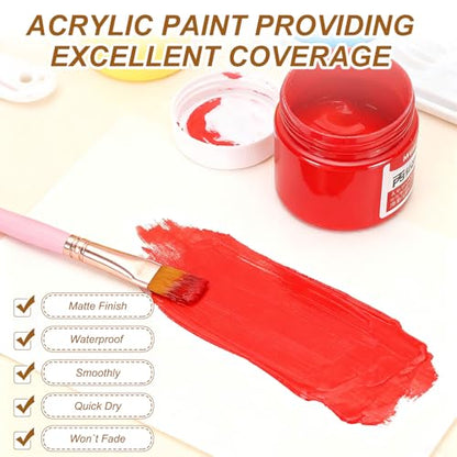 PATIKIL M&G Acrylic Paint, 3.38 Fl Oz(100ml) Matte Finish Rich Pigments Waterproof Art Painting Supplies for Fabric Canvas Wood Leather Stone Cloth, Purple - color: Purple