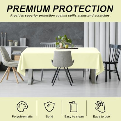 54IN X 160FT Plastic Table Cover Roll with Cutter Box, Cut to Size Plastic Table Cloths for Parties, Birthday, (Beige, 54"x1920") - color: Beige, size: 1920" x 54" (Rectangular)