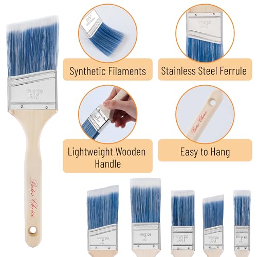 Bates- Angle Paint Brushes for Walls and Trim, 2-Inch, 4 pcs, Stubby & Long Treated Wood Handles, 2 Inch Paint Brushes - color: Wood Handle Angle, size: 4 Pack, 2" Stubby & Long
