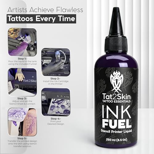 Parent of INKFUEL Stencil Printer Ink Refill, Compatible for Stencil Printers, Mess-Free Refilling (250ml (8.5oz), Violet) - size: 8.5 fl oz