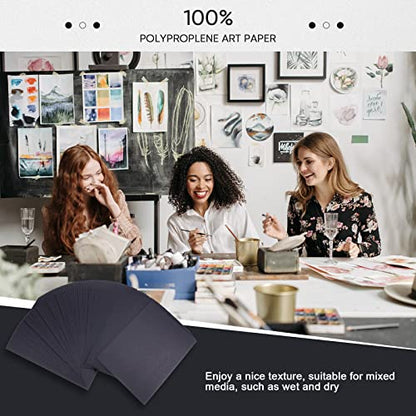 Crtiin 100 Pcs Black Drawing Paper Heavyweight, 6 x 9 Inches - size: 6 x 9 Inches