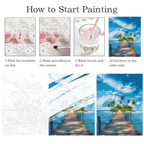 ZRIZQ Landscape Paint by Numbers Kit for Adults Beginner,Scenery,16x20 | Full set with rich paints,wooden brushes,rolled canvas.Calming activity.Beginner friendly.Just open and paint. - color: 16"X20"Rolled Canvas-Landscape 13