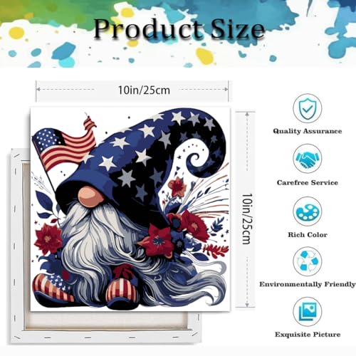 Paint by Numbers Kit for Adults,Gnome DIY Paint by Number With Frame | Paint by Number for Beginner,Adult Paint by Number,HD Color Canvas,DIY Tool Kits,Stress Relief Craft,Great Gift,10X10 inch - color: MT6296